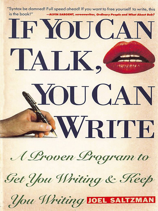 Cover image for If You Can Talk, You Can Write